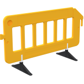 Crowd barrier | made of plastic | fence element yellow | without film
